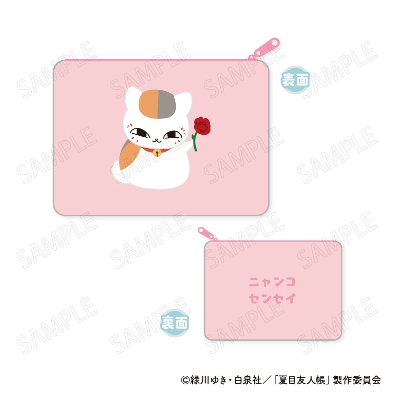 (Goods - Pouch) Natsume's Book of Friends (Natsume Yuujinchou) Nyanko Sensei Mofumofu Flat Pouch A: Rose