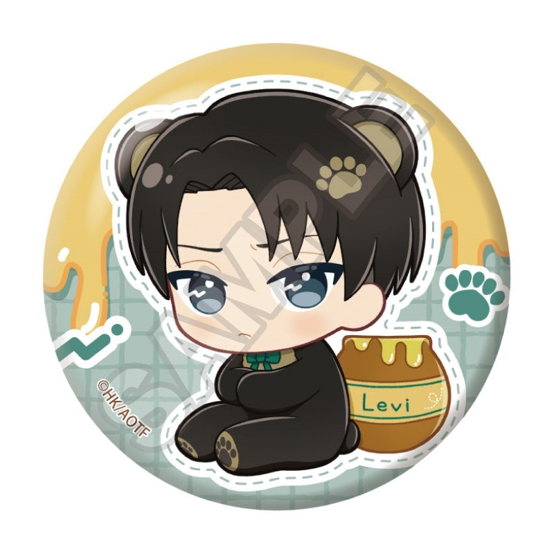 (Goods - Badge) Attack on Titan Nui Piece Friends Harapeko Kuma Button Badge Levi