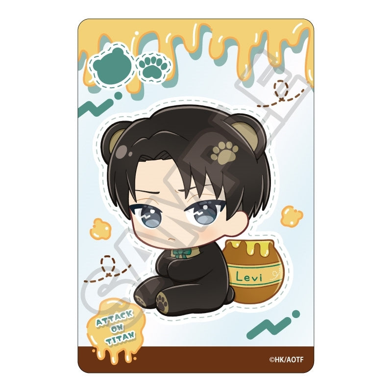 (Goods - Card) Attack on Titan Nui Piece Friends Harapeko Kuma Chara Pic Levi