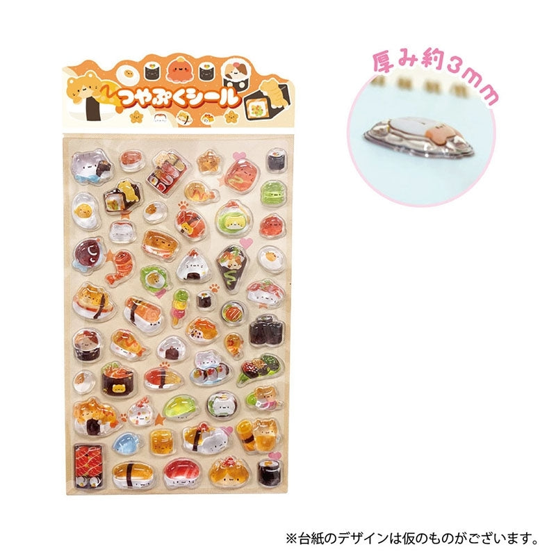 (Goods - Sticker) Non-Chara Tsuyapuku Sticker Orange Neko Sushi