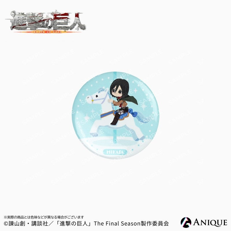 (1BOX=6)(Goods - Badge) Attack on Titan Exclusive Chibi Art (Cavalry Art by Hyogonosuke) Trading Button Badge (6 Types Total)