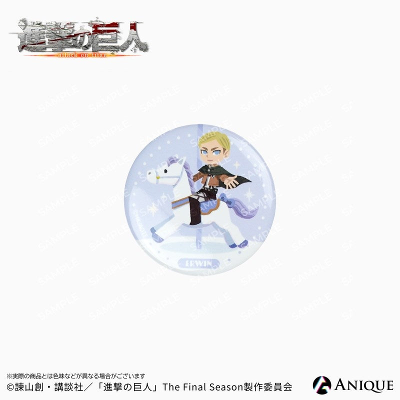 (1BOX=6)(Goods - Badge) Attack on Titan Exclusive Chibi Art (Cavalry Art by Hyogonosuke) Trading Button Badge (6 Types Total)