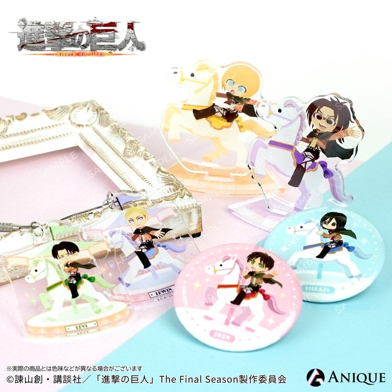 (1BOX=6)(Goods - Badge) Attack on Titan Exclusive Chibi Art (Cavalry Art by Hyogonosuke) Trading Button Badge (6 Types Total)