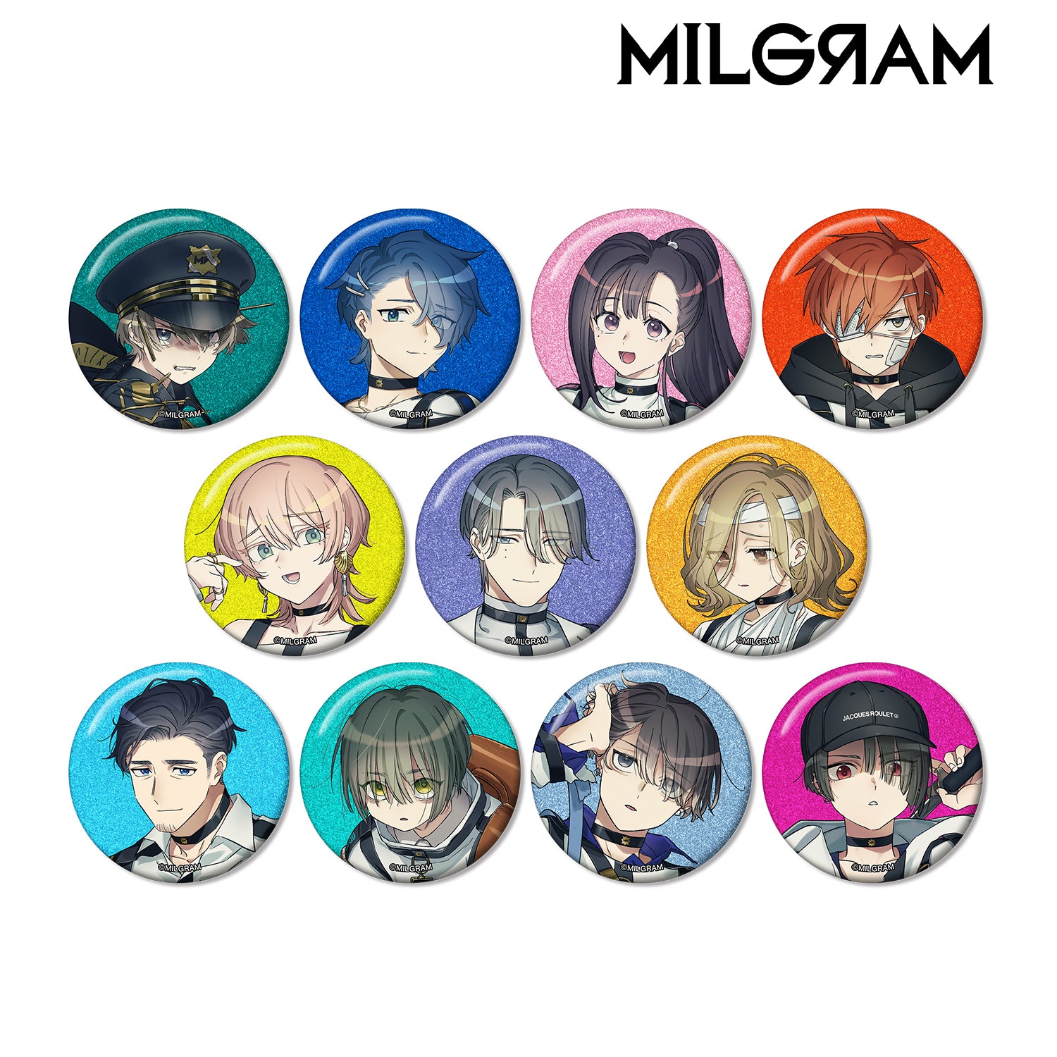(1BOX=11)(Goods - Badge) MILGRAM Trading Glitter Button Badge Vol.2