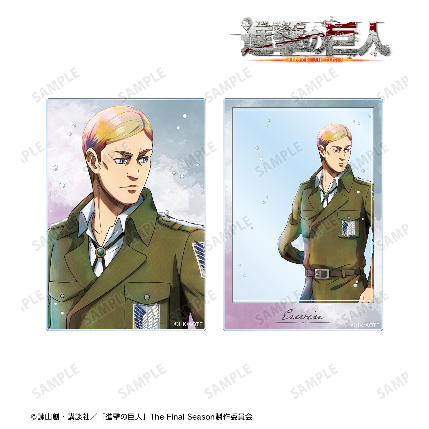 (Goods - Card) Attack on Titan Exclusive Art Erwin Winter Stroll ver. Acrylic Card Set of 2