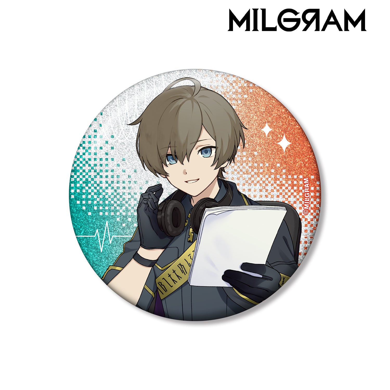 (Goods - Badge) MILGRAM Exclusive Art Es MILGRADIOver. 75mm Glitter Button Badge