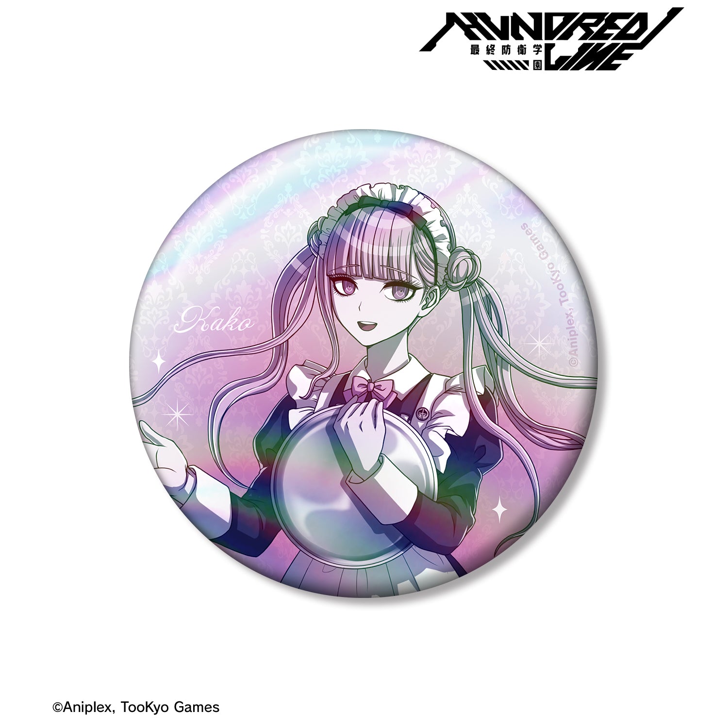 (Goods - Badge) THE HUNDRED LINE - LAST DEFENSE ACADEMY Exclusive Art Kako Tsukumo Maid ver. 75mm Iridescent Button Badge