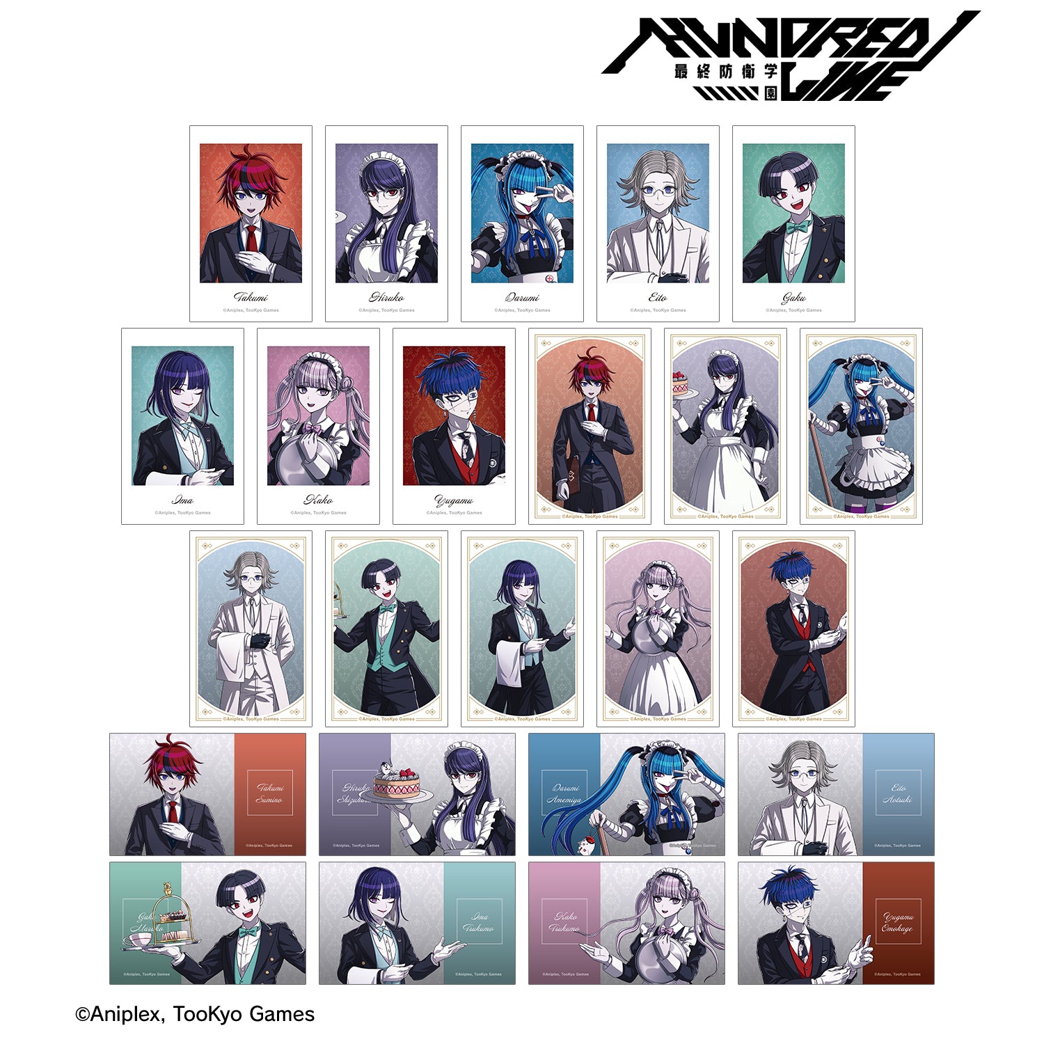 (1BOX=24)(Goods - Card) THE HUNDRED LINE - LAST DEFENSE ACADEMY Exclusive Art Maid & Butler ver. Trading Art Card