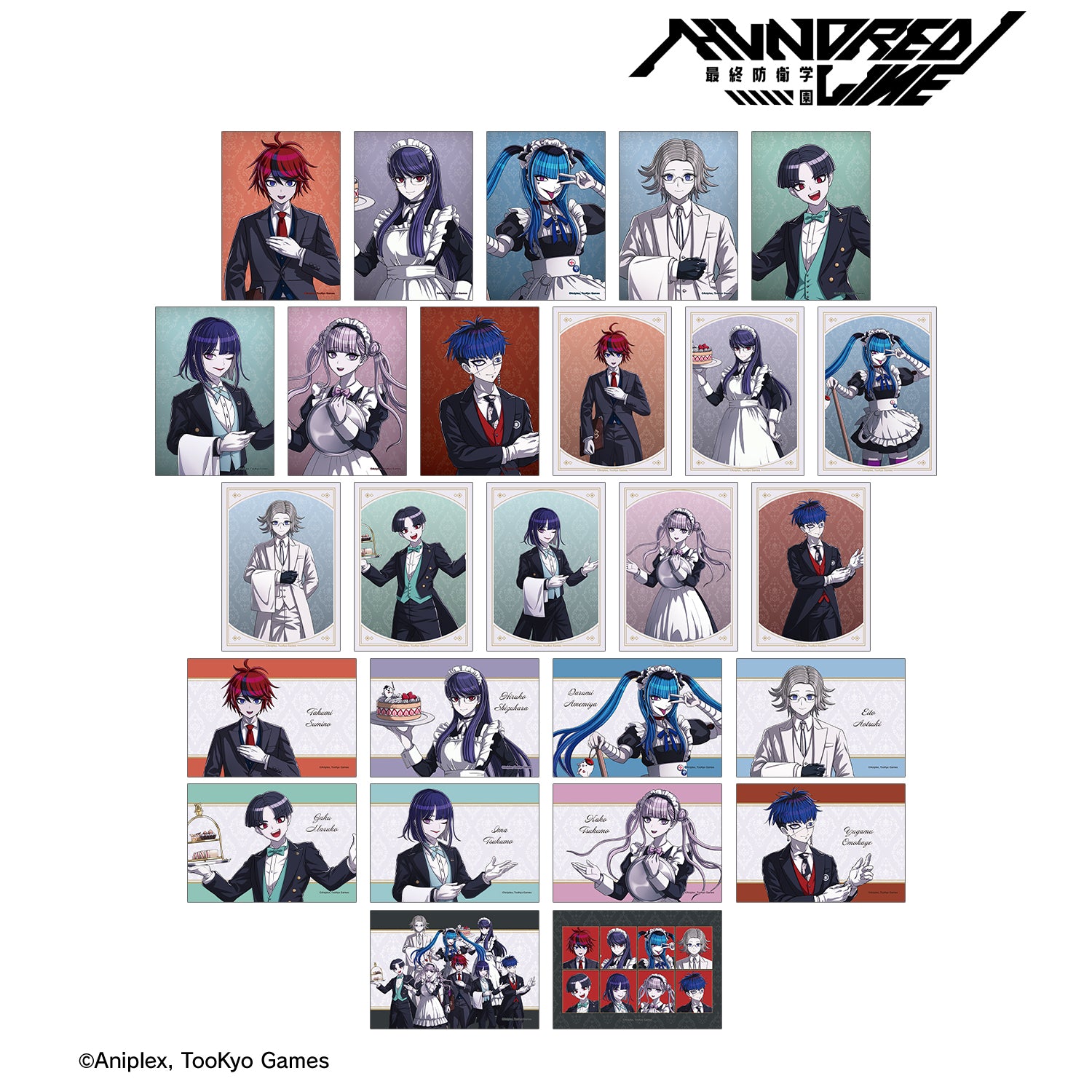 (1BOX=26)(Goods - Bromide) THE HUNDRED LINE - LAST DEFENSE ACADEMY Exclusive Art Maid & Butler ver. Trading Bromide