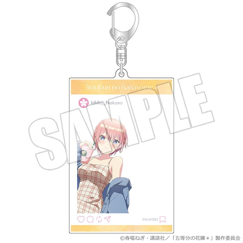 (Goods - Key Chain) The Quintessential Quintuplets* Social Media Style Acrylic Key Chain - A Sip of Spring with A Blossoming Girl Ichika