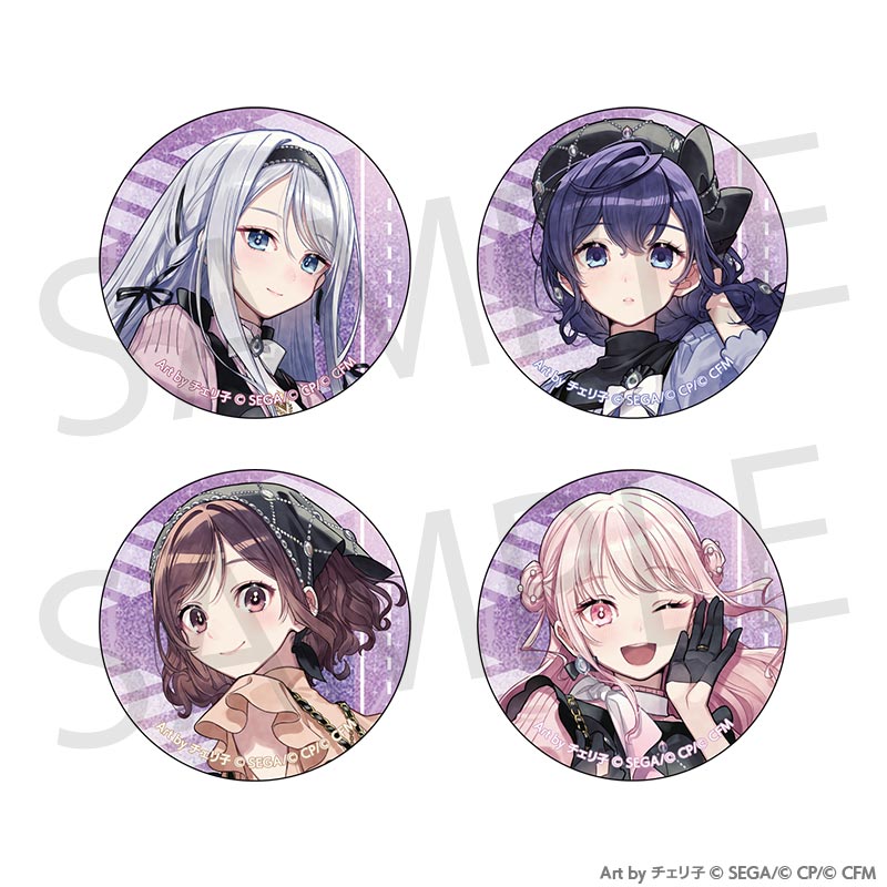 (Goods - Badge) Hatsune Miku: Colorful Stage! Project SEKAI Unit Fan Meeting Glitter Button Badge Set [Nightcord at 25:00]