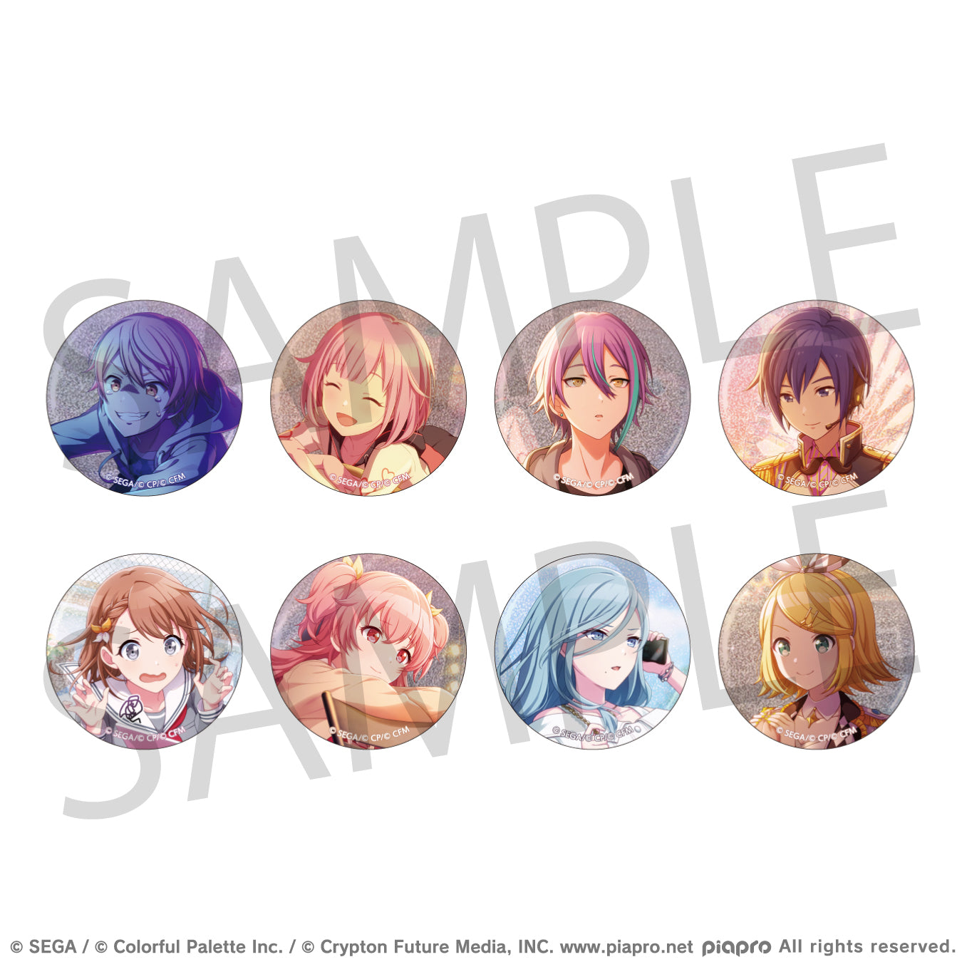 (1BOX=8)(Goods - Badge) Hatsune Miku: Colorful Stage! Glitter Button Badge Event Art Collection Vol.1 B