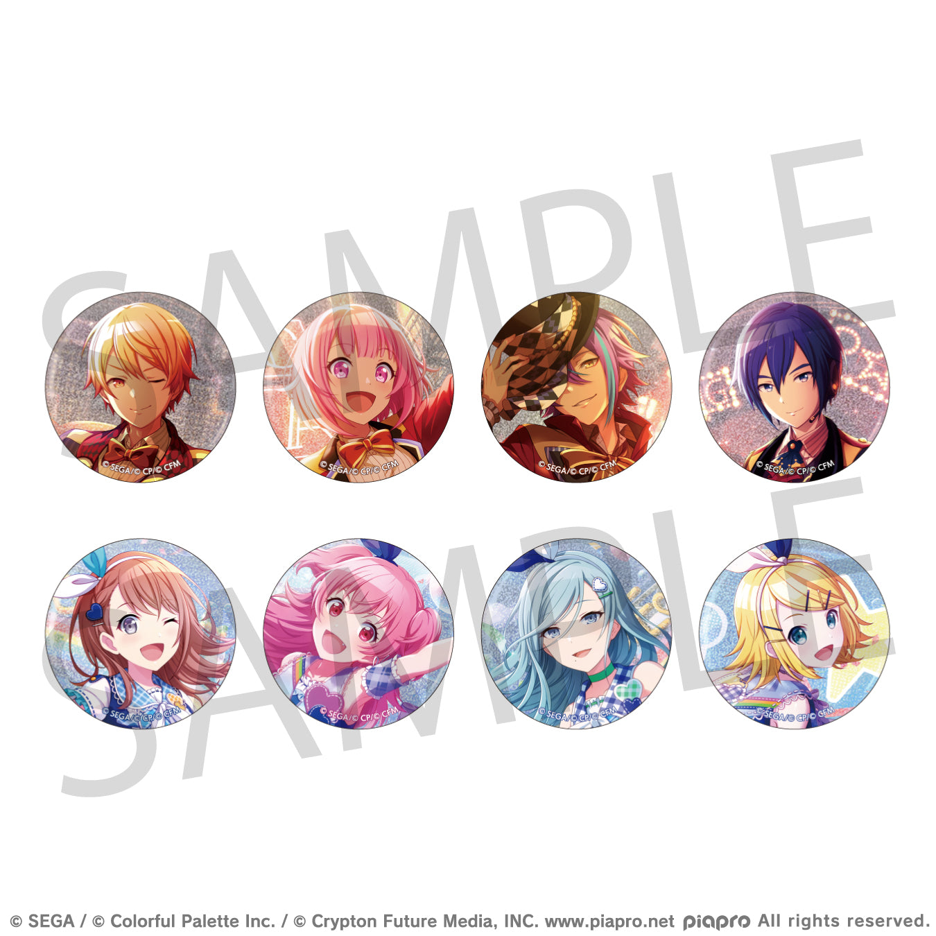 (1BOX=8)(Goods - Badge) Hatsune Miku: Colorful Stage! Glitter Button Badge Event Art Collection Vol.2 B