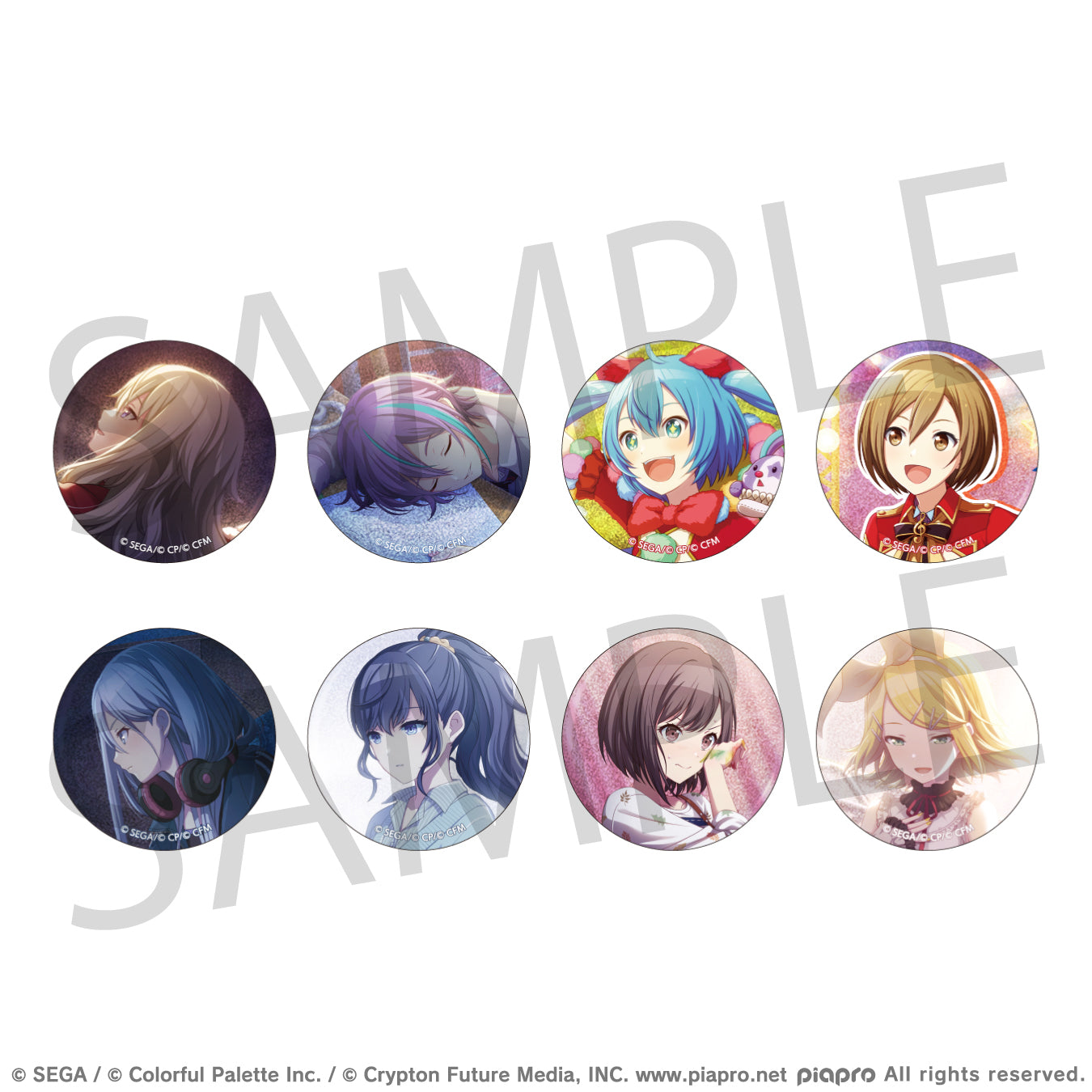 (1BOX=8)(Goods - Badge) Hatsune Miku: Colorful Stage! Glitter Button Badge Event Art Collection Vol.3 A