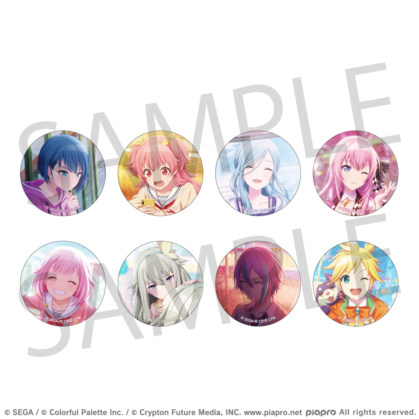 (1BOX=8)(Goods - Badge) Hatsune Miku: Colorful Stage! Glitter Button Badge Event Art Collection Vol.3 B