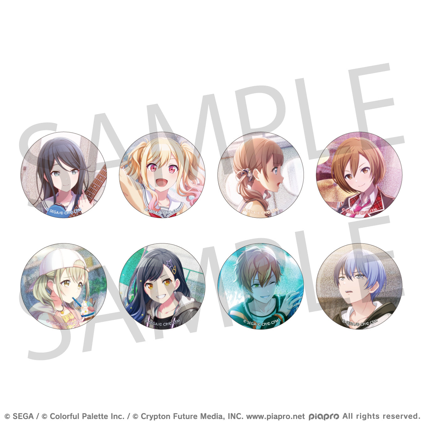 (1BOX=8)(Goods - Badge) Hatsune Miku: Colorful Stage! Glitter Button Badge Event Art Collection Vol.3 C