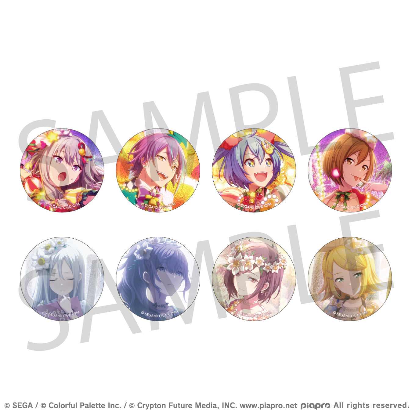 (1BOX=8)(Goods - Badge) Hatsune Miku: Colorful Stage! Glitter Button Badge Event Art Collection Vol.4 A