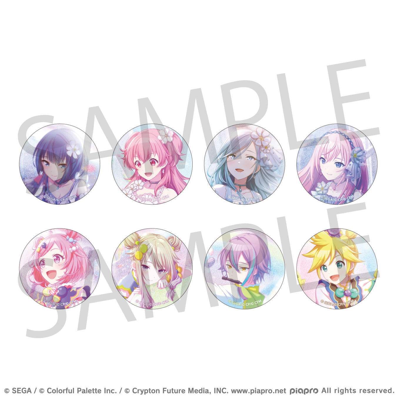 (1BOX=8)(Goods - Badge) Hatsune Miku: Colorful Stage! Glitter Button Badge Event Art Collection Vol.4 B