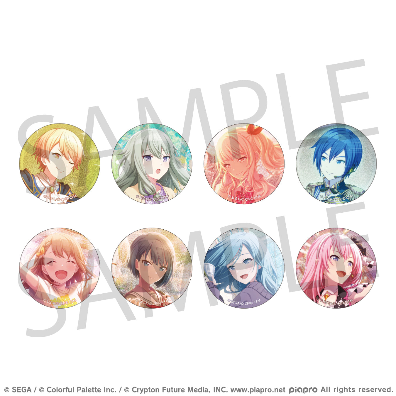 (1BOX=8)(Goods - Badge) Hatsune Miku: Colorful Stage! Glitter Button Badge Event Art Collection Vol.5 A