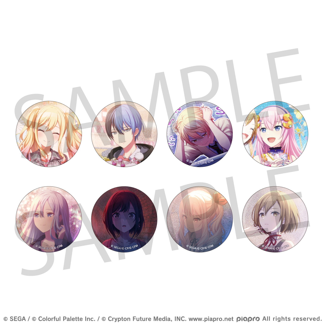 (1BOX=8)(Goods - Badge) Hatsune Miku: Colorful Stage! Glitter Button Badge Event Art Collection Vol.5 C