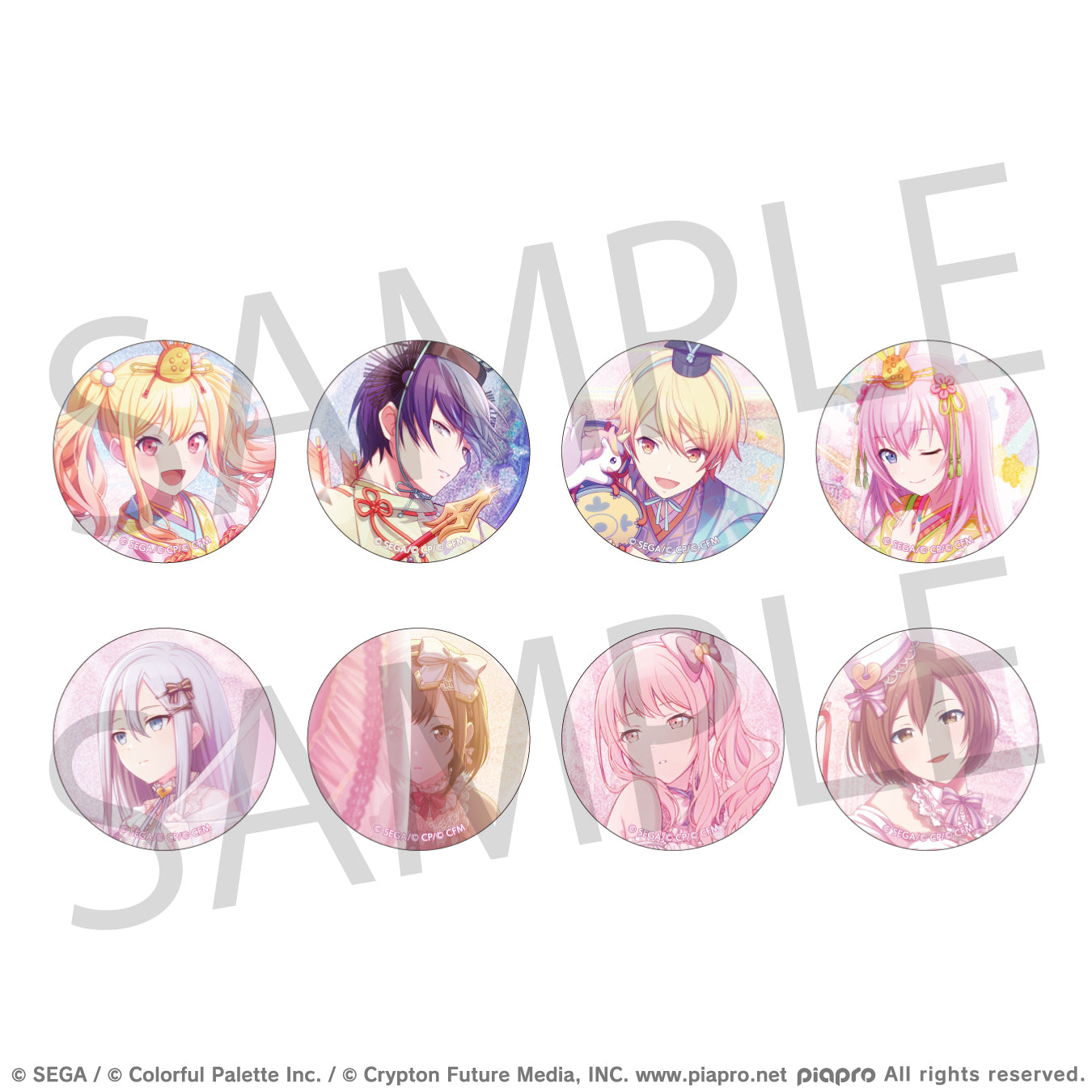 (1BOX=8)(Goods - Badge) Hatsune Miku: Colorful Stage! Glitter Button Badge Event Art Collection Vol.6 C