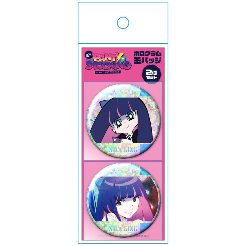 (Goods - Badge) New PANTY & STOCKING with GARTERBELT Holographic Button Badge Set of 2 Stocking