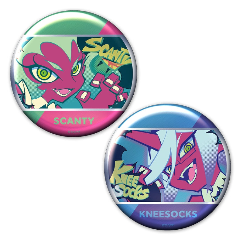 (Goods - Badge) New PANTY & STOCKING with GARTERBELT Metallic Button Badge Set of 2 Scanty & Kneesocks