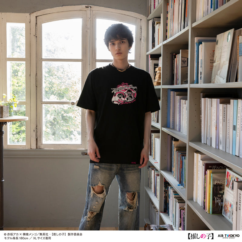 (Goods - Shirt) TV Anime Oshi no Ko Vol.2 Monotone Scene Art T-shirt 1 (Ai) Black