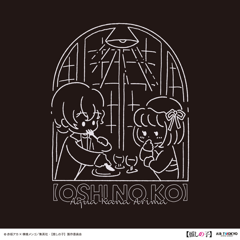 (Goods - Shirt) TV Anime Oshi no Ko Vol.2 Monotone Scene Art T-shirt 4 (Kana Arima & Aqua) Black