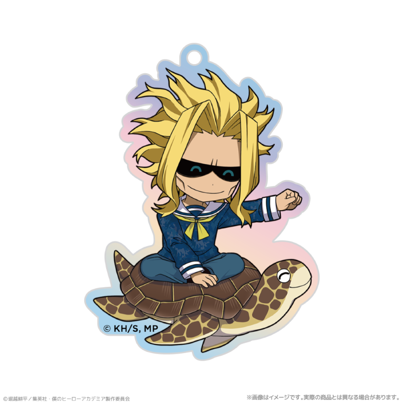 (Goods - Keychain) My Hero Academia Iridescent Acrylic Keychain_All Might Together with Sea Creatures PLUS ULTRA