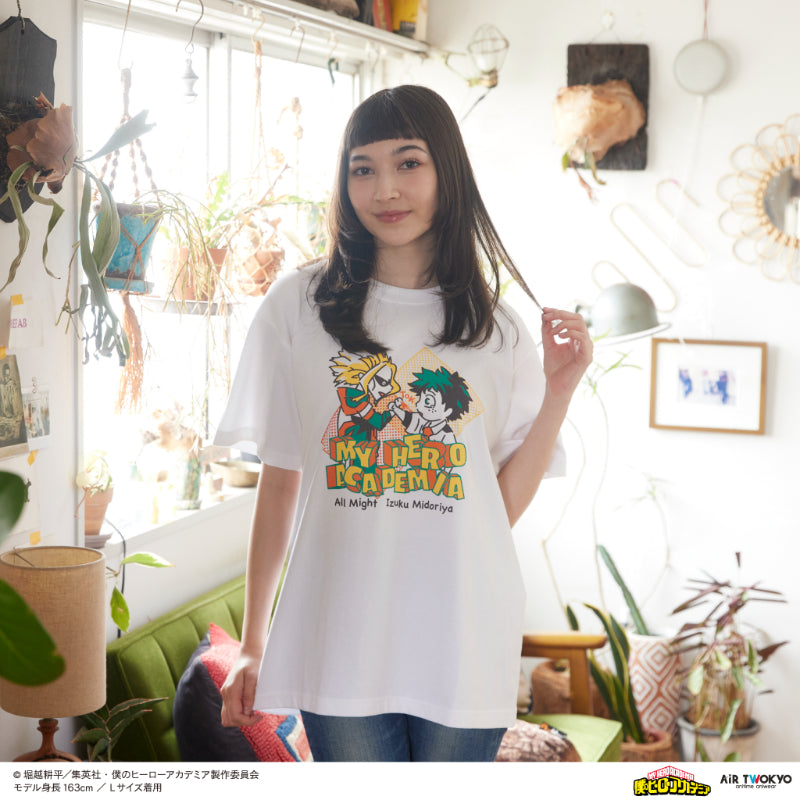 (Goods - Shirt) My Hero Academia Season 4 Scene Art T-shirt 1 (Izuku Midoriya & All Might)