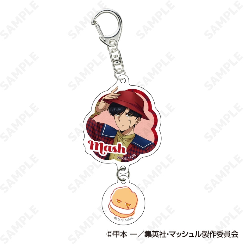(Goods - Keychain) MASHLE 2-Part Acrylic Keychain 1. Mash Burnedead [checkered clothes]