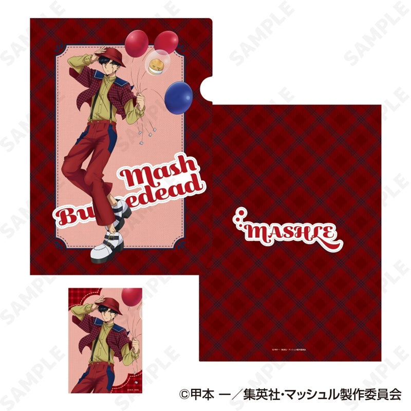 (Goods - Set) MASHLE Clear File & Bromide Set 1. Mash Burnedead [checkered clothes]