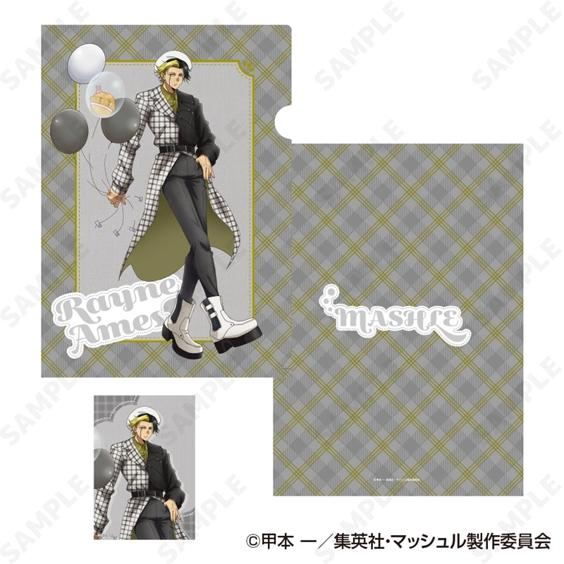 (Goods - Set) MASHLE Clear File & Bromide Set 5. Rayne Ames [checkered clothes]