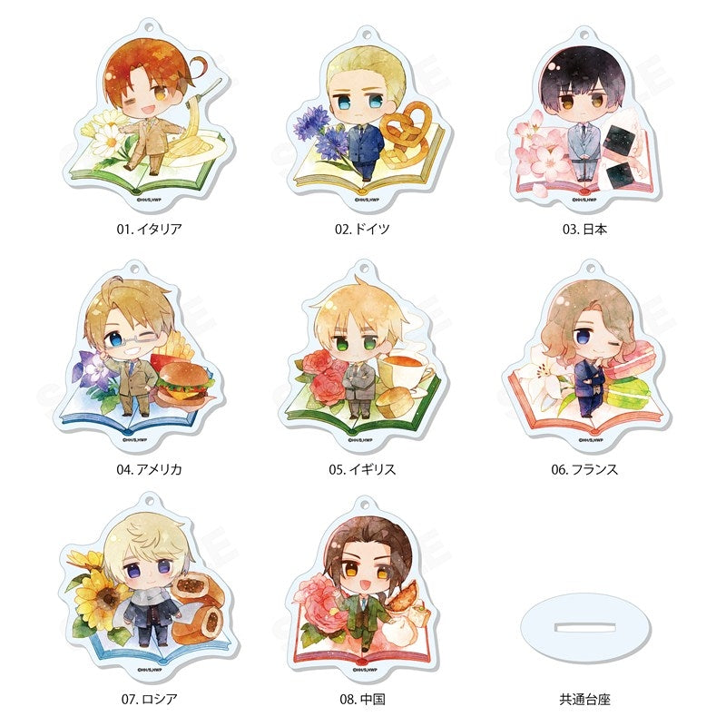 (1BOX=8)(Goods - Acrylic Stand) Hetalia World★Stars Chara Art Marutto Stand Keychain /01 (8 Types)