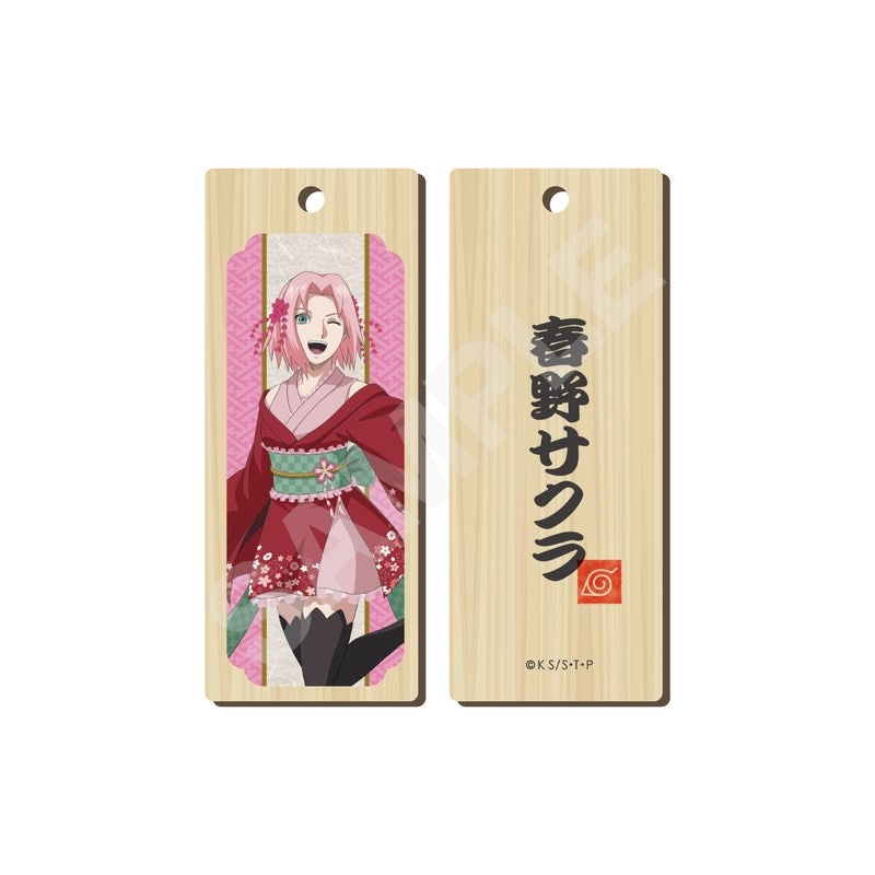 (Goods - Strap) NARUTO Shippuden Traditional Dance ver. Kifuda Wooden Charm Strap - 03 Sakura Haruno