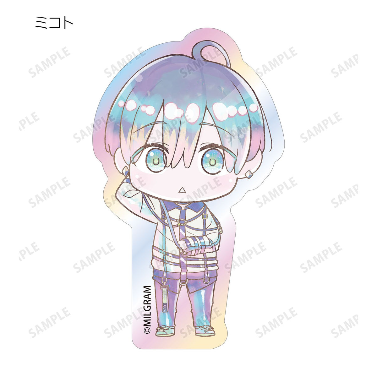 (1BOX=11)(Goods - Sticker) MILGRAM Trading Ani-Art KAWAII label Iridescent Die-cut Sticker ver. B
