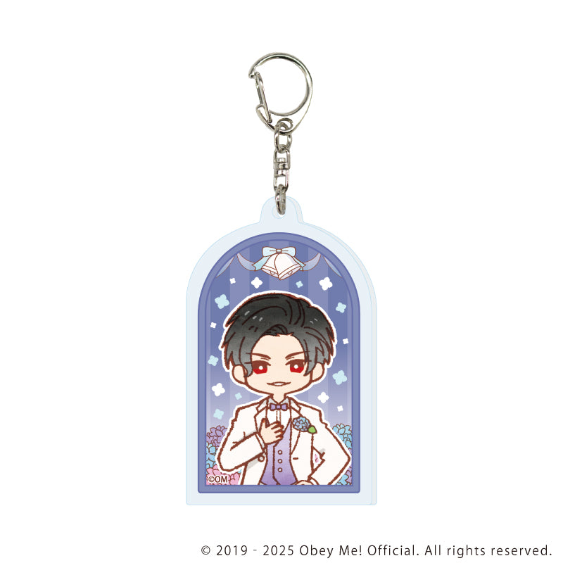 (1BOX=7)(Goods - Keychain) Obey Me! Nightbringer Keychain 14 Hydrangea Ver. (Retro Art)