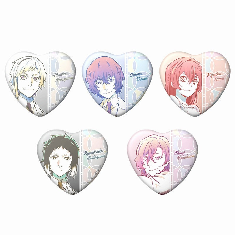 (1BOX=5)(Goods - Badge) Bungo Stray Dogs Trading Heart Button Badge (Re-release)