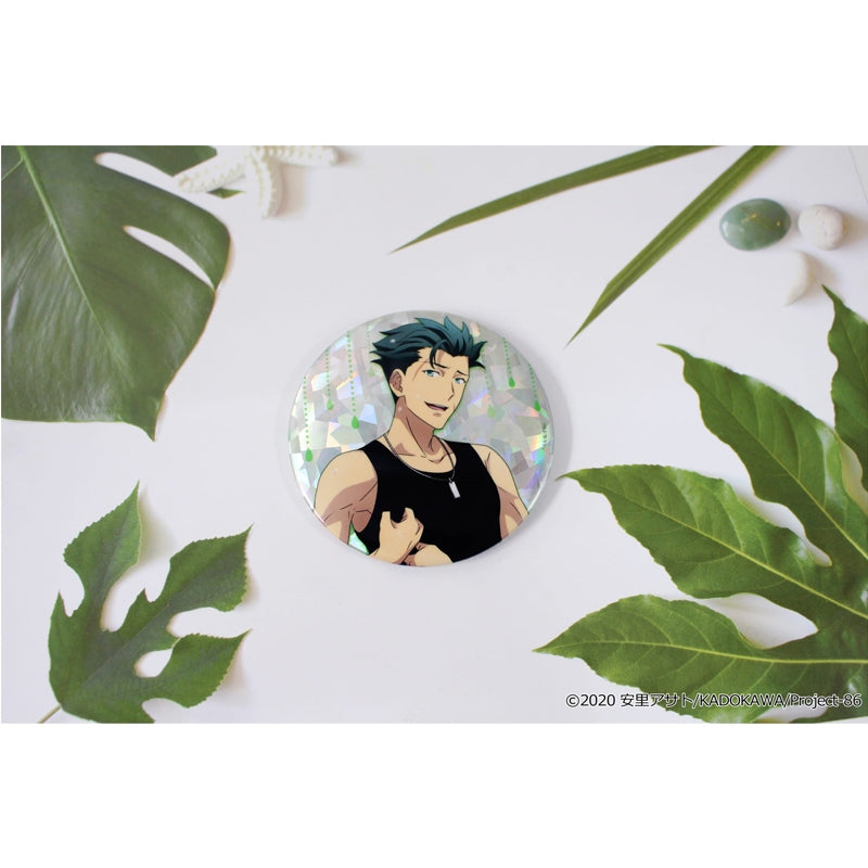 (Goods - Badge) 86: Eighty Six Exclusive Art Holographic Button Badge (Raiden) Taking Shelter from the Rain