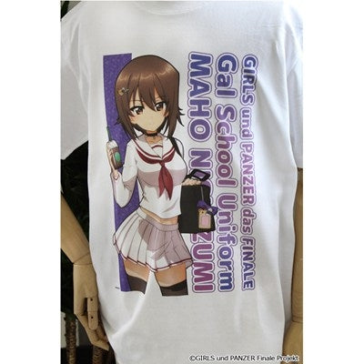 (Goods - Shirt) Girls und Panzer das Finale feat. Exclusive Art Graphic T-shirt (Maho Nishizumi) Gyaru School Uniform ver.