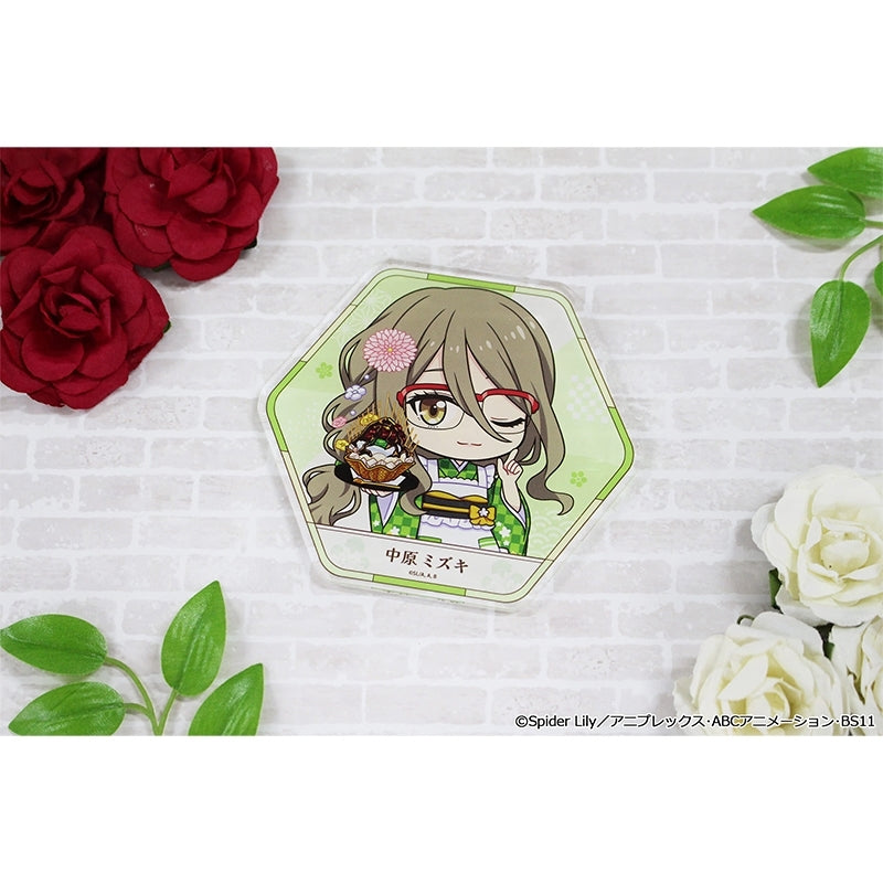 (Goods - Coaster) Lycoris Recoil TV Anime Puchi Choko Acrylic Coaster (Mizuki Nakahara) Kimono Maid ver.