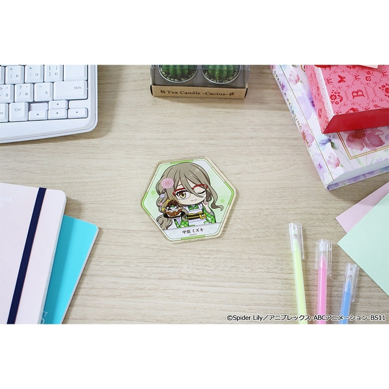 (Goods - Coaster) Lycoris Recoil TV Anime Puchi Choko Acrylic Coaster (Mizuki Nakahara) Kimono Maid ver.