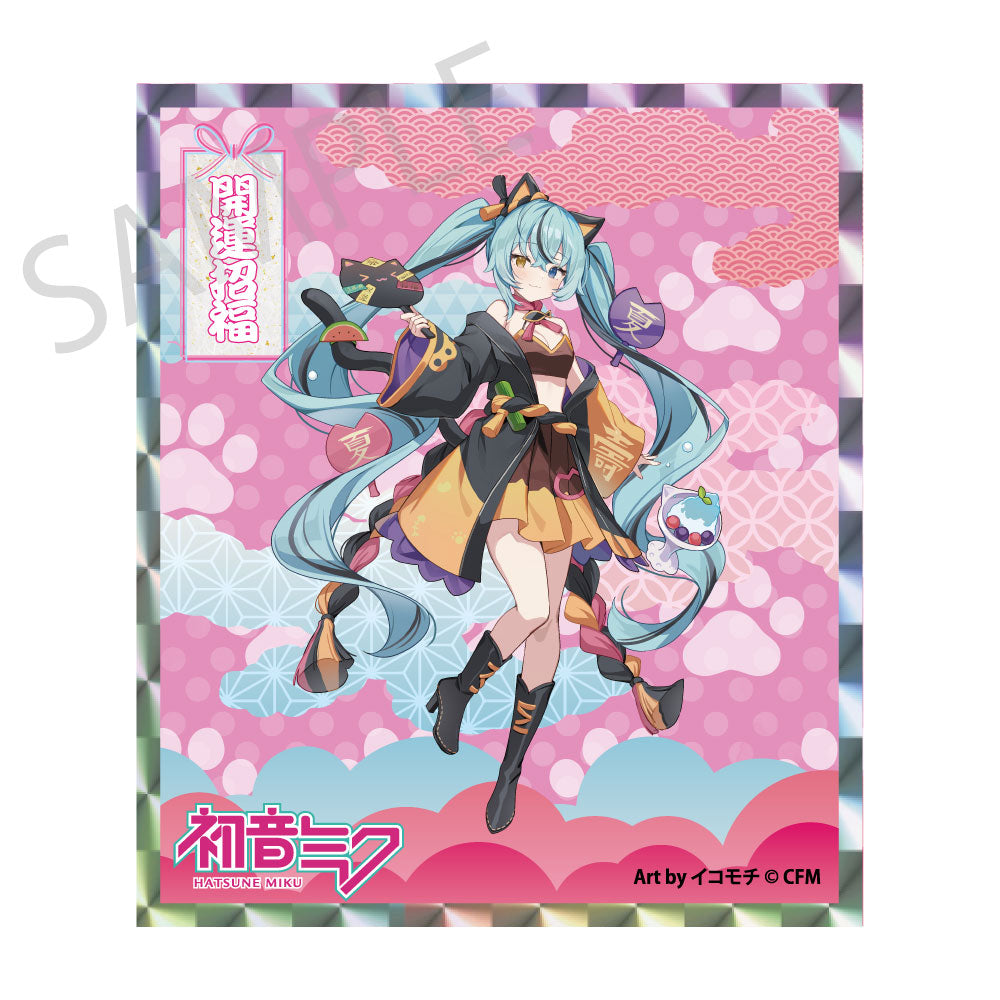 (Goods - Art Board) Hatsune Miku x Lucky Cat x Midsummer Kumagaya Acrylic Art Board Hatsune Miku Black Cat Art by Icomochi