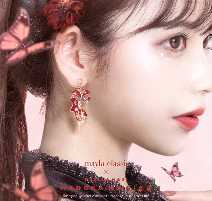 (Goods - Accessory) PUELLA MAGI MADOKA MAGICA ICONIQUE OBJET ~ SOUL GEM SET ~ KYOKO SAKURA - Clip-On Earring