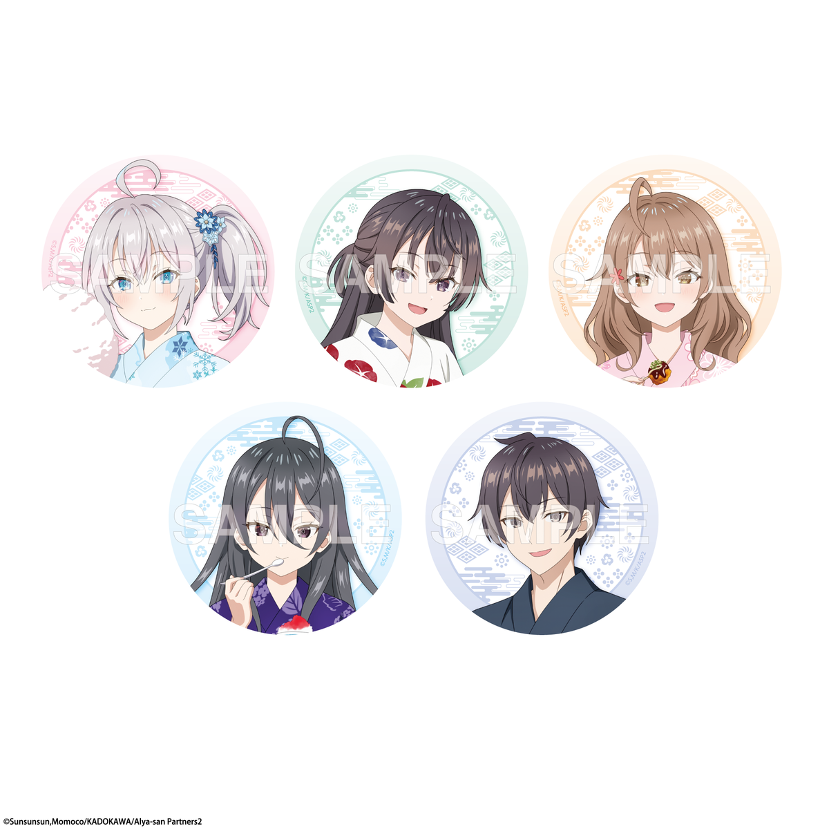 (1BOX=5)(Goods - Badge) Alya Sometimes Hides Her Feelings in Russian Tradable Tin Badge Yukata ver. PACK