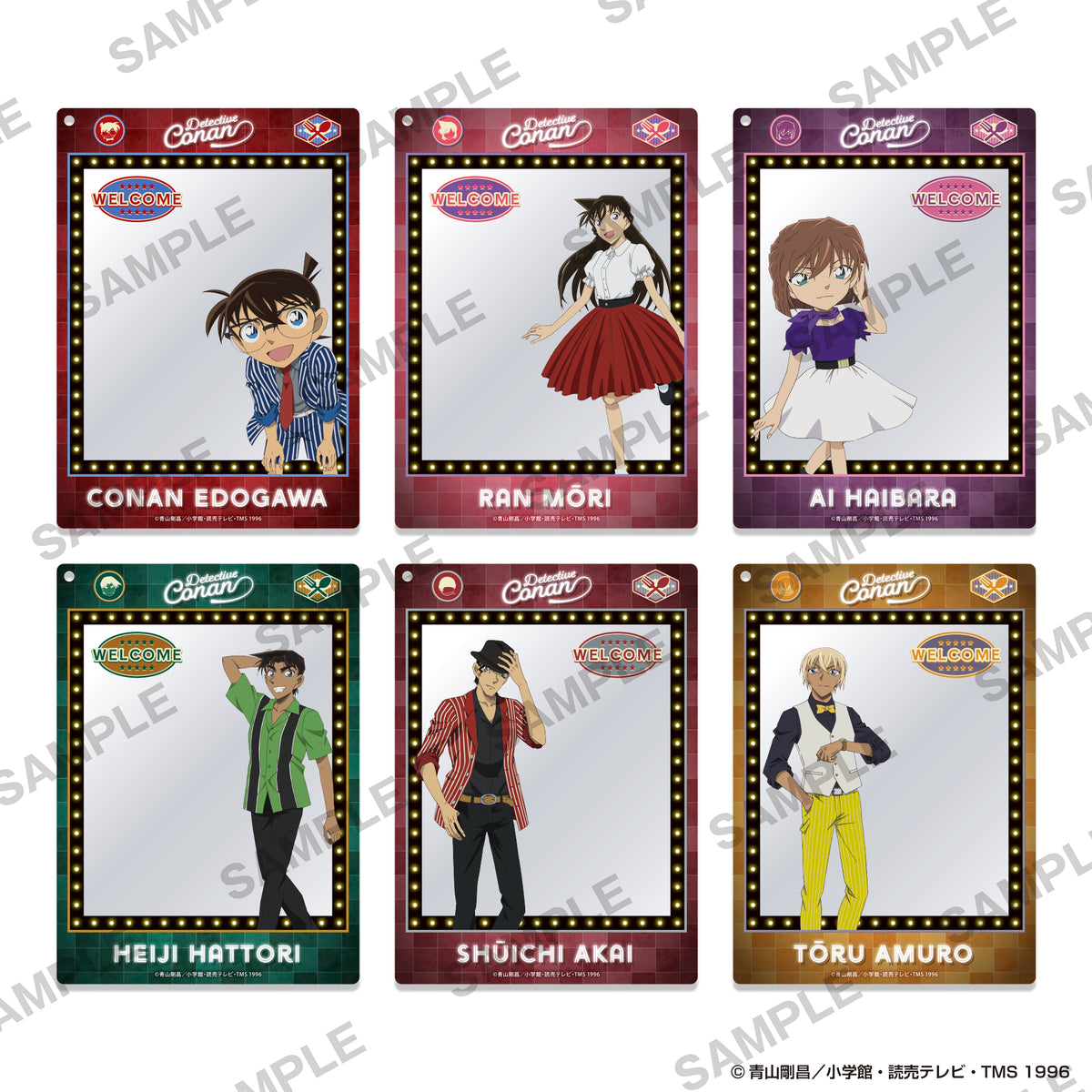 (Goods - Keychain)  Detective Conan Framed Acrylic Keychain - American Oldies Ver. Ran Mōri