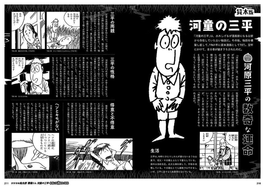 (Book - Art Book) GeGeGe no Kitaro Akuma-kun Kappa no Sanpei Shigeru Mizuki 3 Major Character Encyclopedia