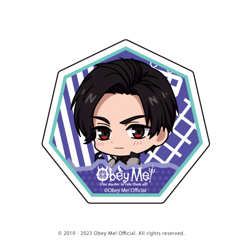 (1BOX=7)(Goods - Badge) Character Acrylic Badge Obey Me! 01 / Playing Trains ver. Complete BOX (7 Types Total)(Chibi Art)