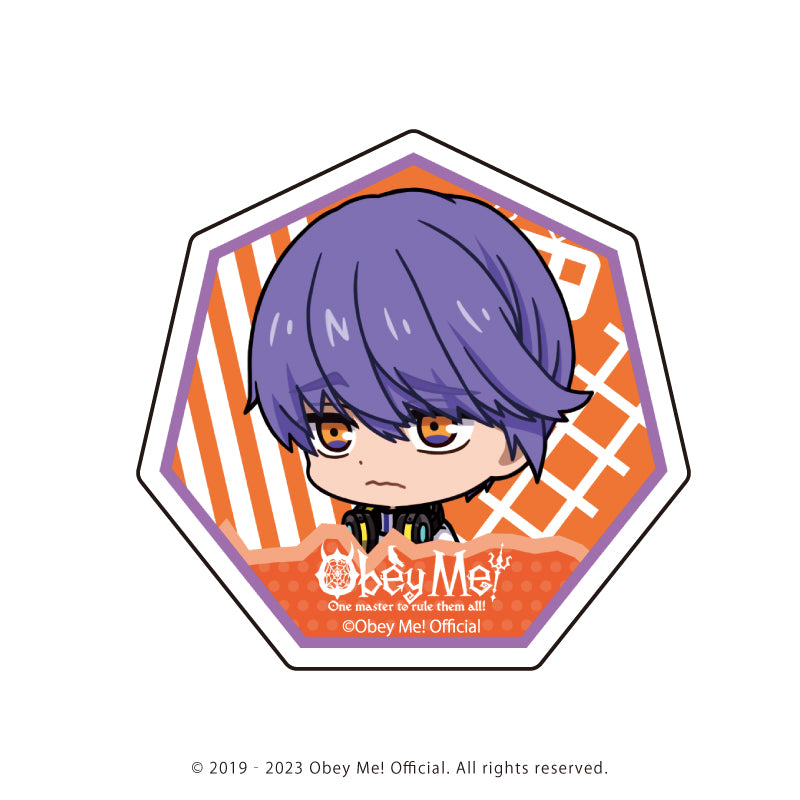 (1BOX=7)(Goods - Badge) Character Acrylic Badge Obey Me! 01 / Playing Trains ver. Complete BOX (7 Types Total)(Chibi Art)